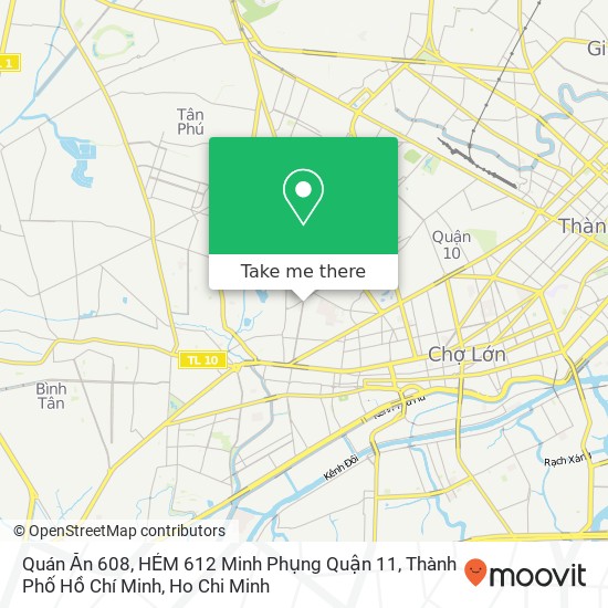 Quán Ăn 608, HẺM 612 Minh Phụng Quận 11, Thành Phố Hồ Chí Minh map