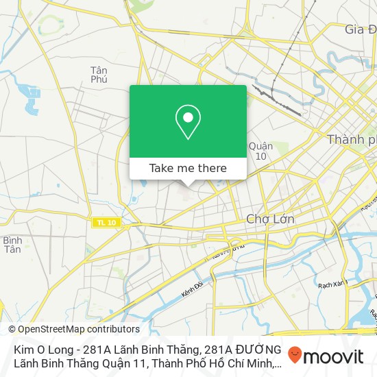 Kim O Long - 281A Lãnh Binh Thăng, 281A ĐƯỜNG Lãnh Binh Thăng Quận 11, Thành Phố Hồ Chí Minh map