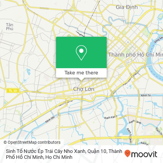 Sinh Tố Nước Ép Trái Cây Nho Xanh, Quận 10, Thành Phố Hồ Chí Minh map