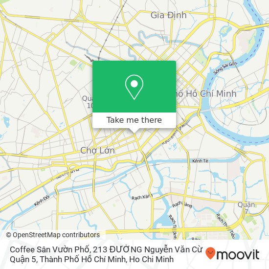 Coffee Sân Vườn Phố, 213 ĐƯỜNG Nguyễn Văn Cừ Quận 5, Thành Phố Hồ Chí Minh map