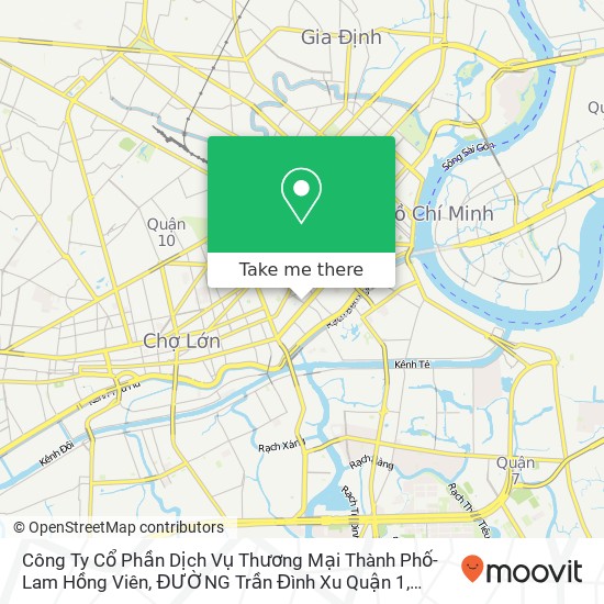 Công Ty Cổ Phần Dịch Vụ Thương Mại Thành Phố-Lam Hồng Viên, ĐƯỜNG Trần Đình Xu Quận 1, Thành Phố Hồ Chí Minh map