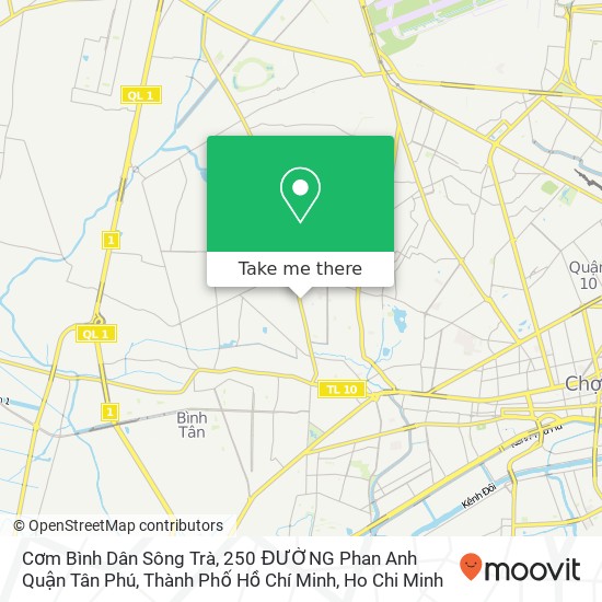 Cơm Bình Dân Sông Trà, 250 ĐƯỜNG Phan Anh Quận Tân Phú, Thành Phố Hồ Chí Minh map