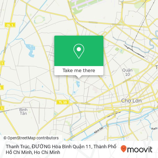 Thanh Trúc, ĐƯỜNG Hòa Bình Quận 11, Thành Phố Hồ Chí Minh map