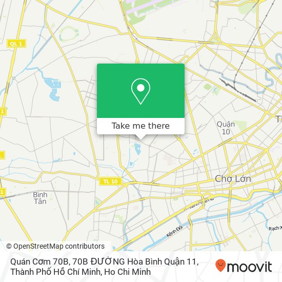 Quán Cơm 70B, 70B ĐƯỜNG Hòa Bình Quận 11, Thành Phố Hồ Chí Minh map
