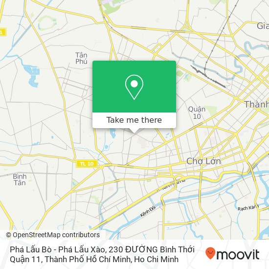 Phá Lấu Bò - Phá Lấu Xào, 230 ĐƯỜNG Bình Thới Quận 11, Thành Phố Hồ Chí Minh map