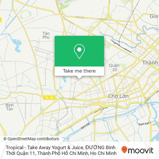 Tropical - Take Away Yogurt & Juice, ĐƯỜNG Bình Thới Quận 11, Thành Phố Hồ Chí Minh map