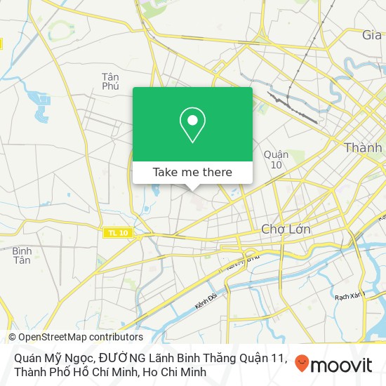 Quán Mỹ Ngọc, ĐƯỜNG Lãnh Binh Thăng Quận 11, Thành Phố Hồ Chí Minh map