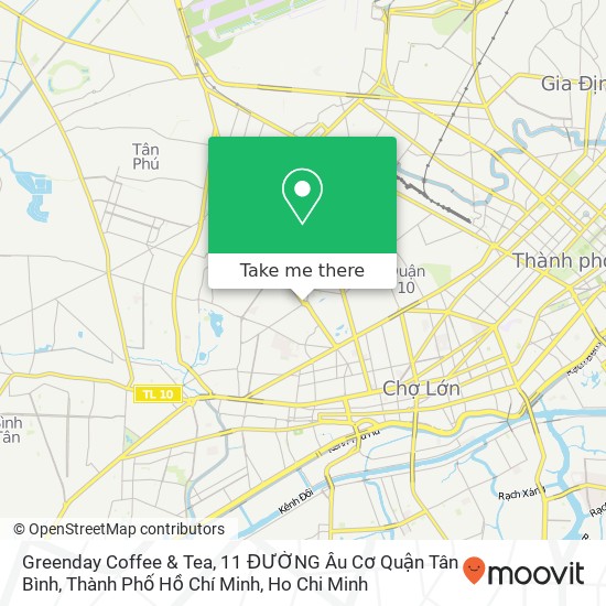 Greenday Coffee & Tea, 11 ĐƯỜNG Âu Cơ Quận Tân Bình, Thành Phố Hồ Chí Minh map