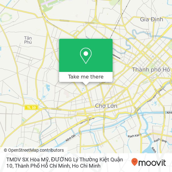 TMDV SX Hòa Mỹ, ĐƯỜNG Lý Thường Kiệt Quận 10, Thành Phố Hồ Chí Minh map