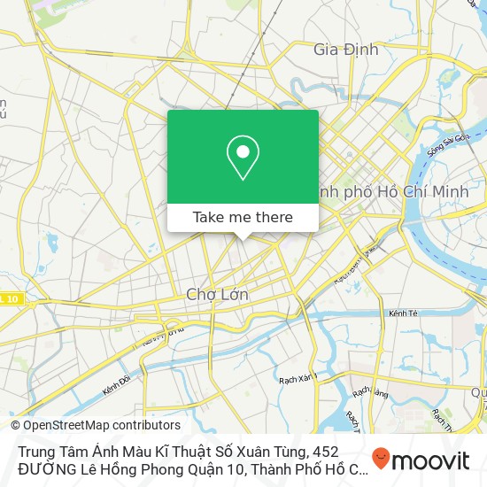 Trung Tâm Ảnh Màu Kĩ Thuật Số Xuân Tùng, 452 ĐƯỜNG Lê Hồng Phong Quận 10, Thành Phố Hồ Chí Minh map
