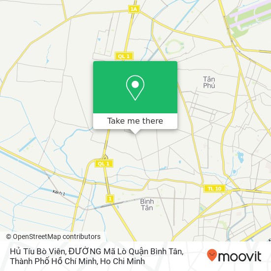 Hủ Tíu Bò Viên, ĐƯỜNG Mã Lò Quận Bình Tân, Thành Phố Hồ Chí Minh map