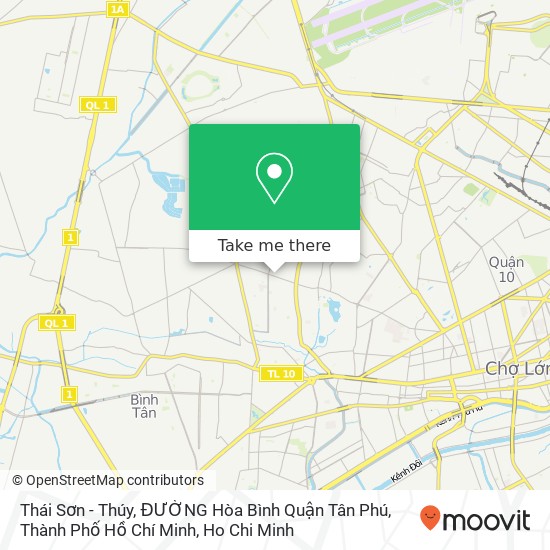 Thái Sơn - Thúy, ĐƯỜNG Hòa Bình Quận Tân Phú, Thành Phố Hồ Chí Minh map