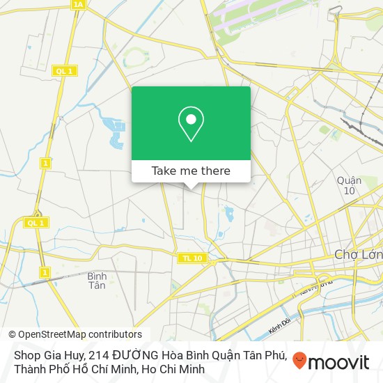 Shop Gia Huy, 214 ĐƯỜNG Hòa Bình Quận Tân Phú, Thành Phố Hồ Chí Minh map