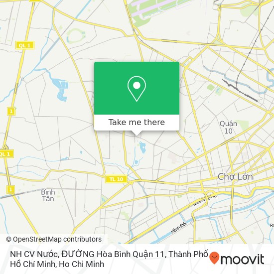 NH CV Nước, ĐƯỜNG Hòa Bình Quận 11, Thành Phố Hồ Chí Minh map