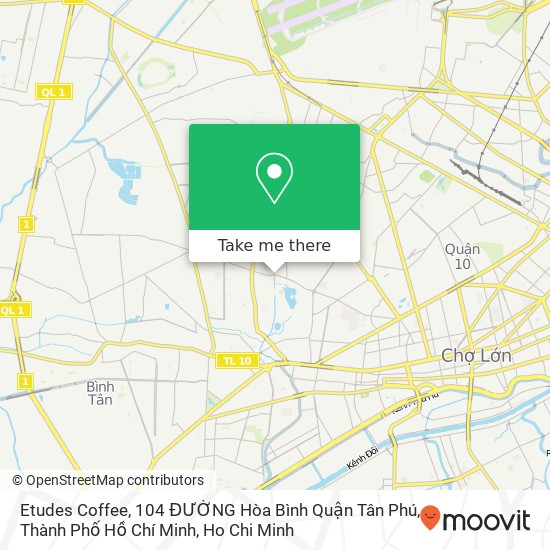 Etudes Coffee, 104 ĐƯỜNG Hòa Bình Quận Tân Phú, Thành Phố Hồ Chí Minh map