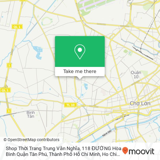 Shop Thời Trang Trung Văn Nghĩa, 118 ĐƯỜNG Hòa Bình Quận Tân Phú, Thành Phố Hồ Chí Minh map