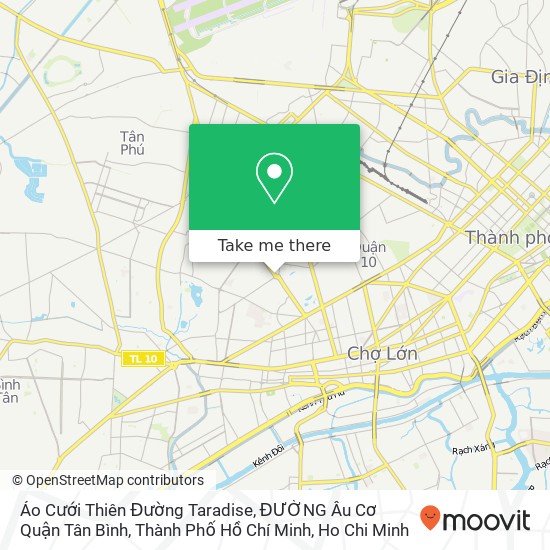 Áo Cưới Thiên Đường Taradise, ĐƯỜNG Âu Cơ Quận Tân Bình, Thành Phố Hồ Chí Minh map