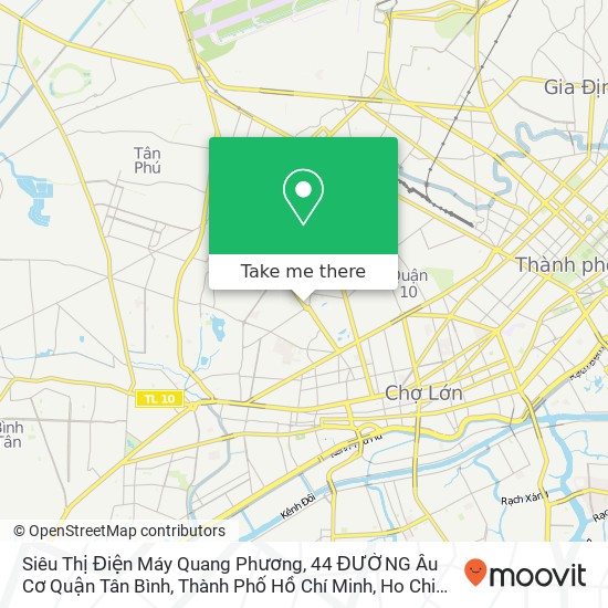Siêu Thị Điện Máy Quang Phương, 44 ĐƯỜNG Âu Cơ Quận Tân Bình, Thành Phố Hồ Chí Minh map