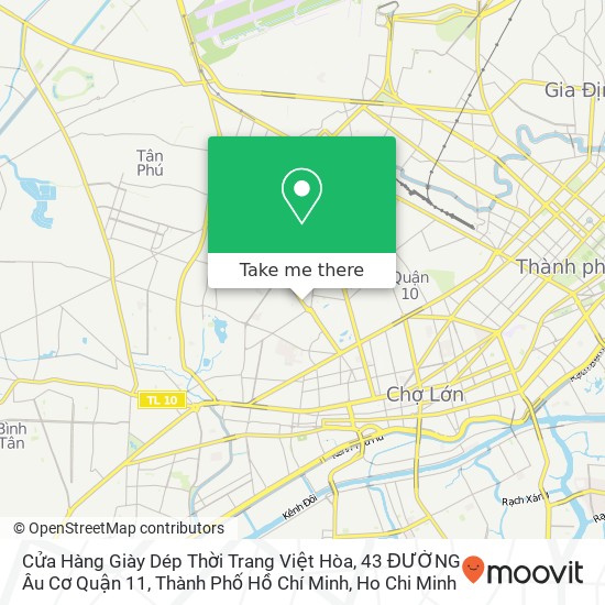 Cửa Hàng Giày Dép Thời Trang Việt Hòa, 43 ĐƯỜNG Âu Cơ Quận 11, Thành Phố Hồ Chí Minh map