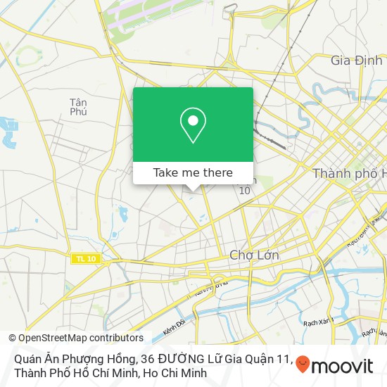 Quán Ăn Phượng Hồng, 36 ĐƯỜNG Lữ Gia Quận 11, Thành Phố Hồ Chí Minh map