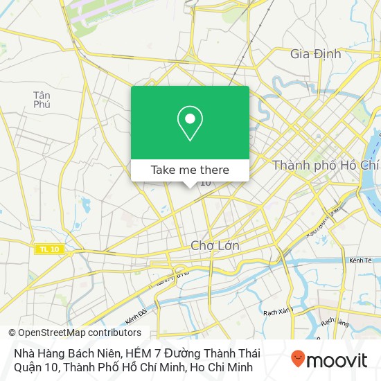 Nhà Hàng Bách Niên, HẺM 7 Đường Thành Thái Quận 10, Thành Phố Hồ Chí Minh map