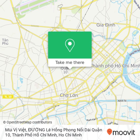 Mùi Vị Việt, ĐƯỜNG Lê Hồng Phong Nối Dài Quận 10, Thành Phố Hồ Chí Minh map