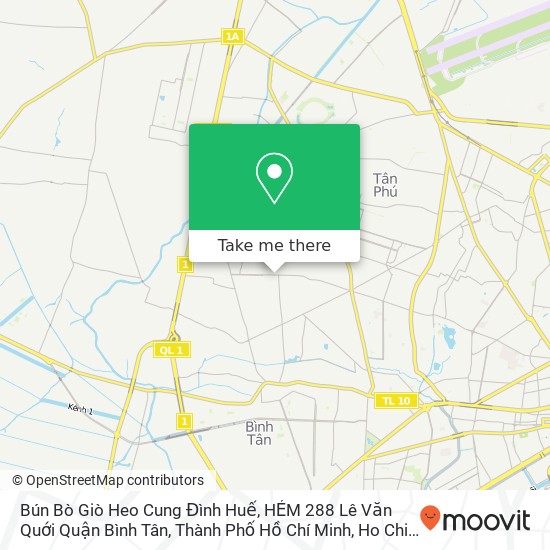 Bún Bò Giò Heo Cung Đình Huế, HẺM 288 Lê Văn Quới Quận Bình Tân, Thành Phố Hồ Chí Minh map