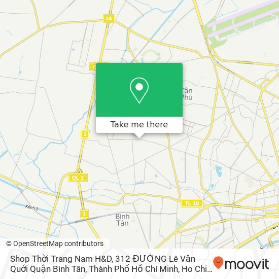 Shop Thời Trang Nam H&D, 312 ĐƯỜNG Lê Văn Quới Quận Bình Tân, Thành Phố Hồ Chí Minh map