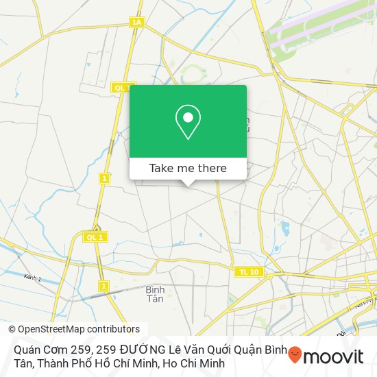 Quán Cơm 259, 259 ĐƯỜNG Lê Văn Quới Quận Bình Tân, Thành Phố Hồ Chí Minh map