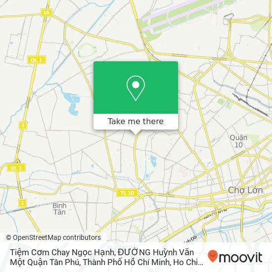 Tiệm Cơm Chay Ngọc Hạnh, ĐƯỜNG Huỳnh Văn Một Quận Tân Phú, Thành Phố Hồ Chí Minh map