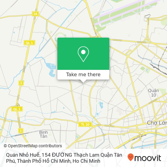 Quán Nhỏ Huế, 154 ĐƯỜNG Thạch Lam Quận Tân Phú, Thành Phố Hồ Chí Minh map