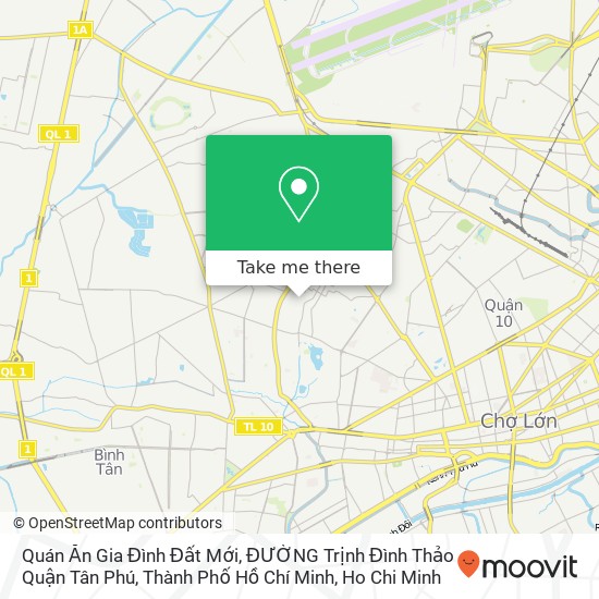 Quán Ăn Gia Đình Đất Mới, ĐƯỜNG Trịnh Đình Thảo Quận Tân Phú, Thành Phố Hồ Chí Minh map