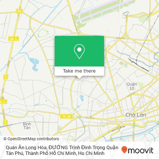 Quán Ăn Long Hòa, ĐƯỜNG Trịnh Đình Trọng Quận Tân Phú, Thành Phố Hồ Chí Minh map