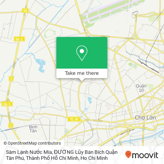 Sâm Lạnh Nước Mía, ĐƯỜNG Lũy Bán Bích Quận Tân Phú, Thành Phố Hồ Chí Minh map