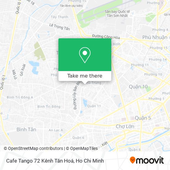 Cafe Tango 72 Kênh Tân Hoá map