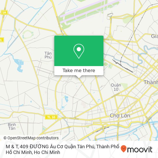 M & T, 409 ĐƯỜNG Âu Cơ Quận Tân Phú, Thành Phố Hồ Chí Minh map