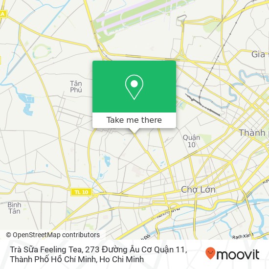 Trà Sữa Feeling Tea, 273 Đường Âu Cơ Quận 11, Thành Phố Hồ Chí Minh map