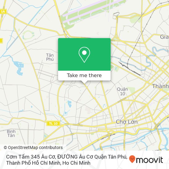 Cơm Tấm 345 Âu Cơ, ĐƯỜNG Âu Cơ Quận Tân Phú, Thành Phố Hồ Chí Minh map