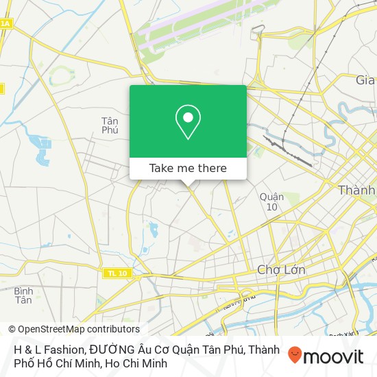 H & L Fashion, ĐƯỜNG Âu Cơ Quận Tân Phú, Thành Phố Hồ Chí Minh map