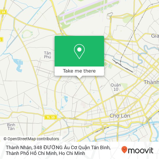 Thành Nhân, 348 ĐƯỜNG Âu Cơ Quận Tân Bình, Thành Phố Hồ Chí Minh map