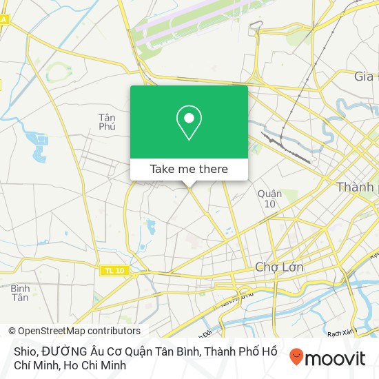 Shio, ĐƯỜNG Âu Cơ Quận Tân Bình, Thành Phố Hồ Chí Minh map