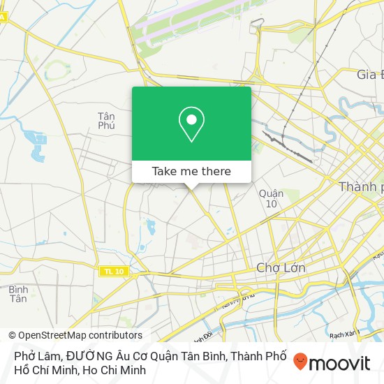 Phở Lâm, ĐƯỜNG Âu Cơ Quận Tân Bình, Thành Phố Hồ Chí Minh map