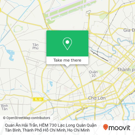 Quán Ăn Hải Trần, HẺM 730 Lạc Long Quân Quận Tân Bình, Thành Phố Hồ Chí Minh map