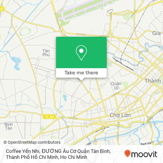 Coffee Yến Nhi, ĐƯỜNG Âu Cơ Quận Tân Bình, Thành Phố Hồ Chí Minh map