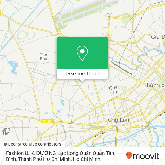 Fashion U. K, ĐƯỜNG Lạc Long Quân Quận Tân Bình, Thành Phố Hồ Chí Minh map