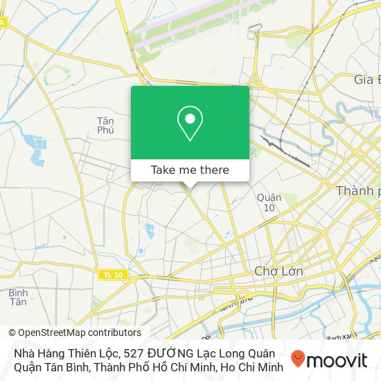 Nhà Hàng Thiên Lộc, 527 ĐƯỜNG Lạc Long Quân Quận Tân Bình, Thành Phố Hồ Chí Minh map