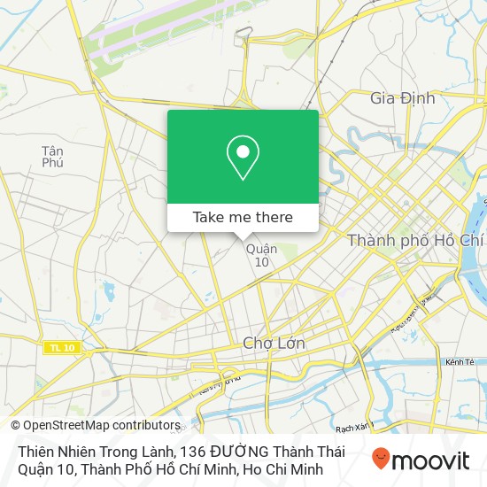 Thiên Nhiên Trong Lành, 136 ĐƯỜNG Thành Thái Quận 10, Thành Phố Hồ Chí Minh map
