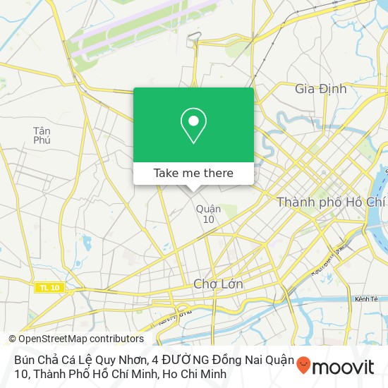 Bún Chả Cá Lệ Quy Nhơn, 4 ĐƯỜNG Đồng Nai Quận 10, Thành Phố Hồ Chí Minh map