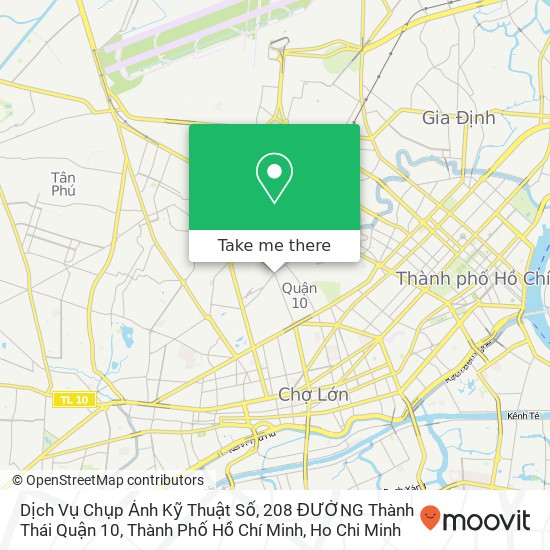 Dịch Vụ Chụp Ảnh Kỹ Thuật Số, 208 ĐƯỜNG Thành Thái Quận 10, Thành Phố Hồ Chí Minh map