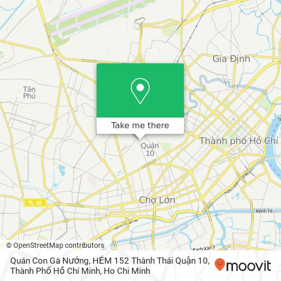 Quán Con Gà Nướng, HẺM 152 Thành Thái Quận 10, Thành Phố Hồ Chí Minh map